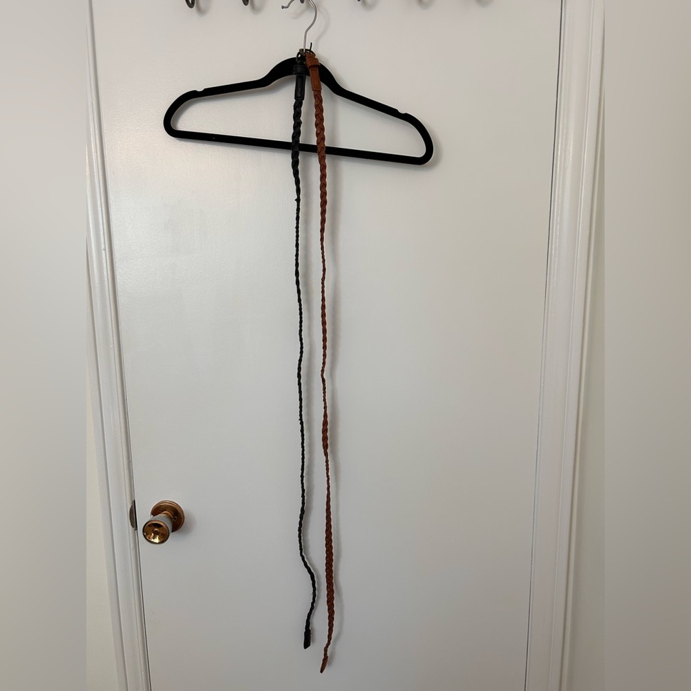 Black and Brown Braided Belts -set of 2